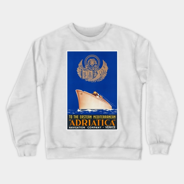 Vintage Travel Poster Italy Adriatica Crewneck Sweatshirt by vintagetreasure